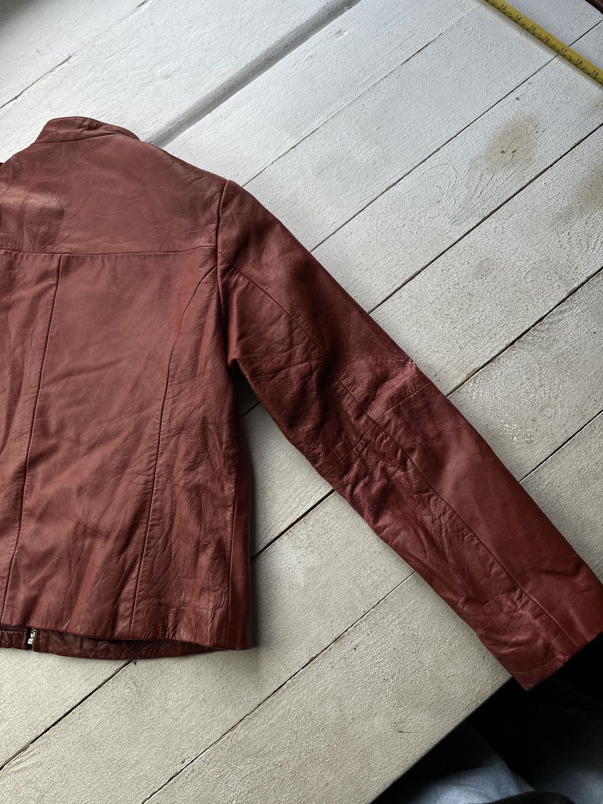 Other 🚨Y2K RICK OWENS TYPE DIRTY SLIM FIT ZIP LEATHER JACKET Size M / US 6-8 / IT 42-44 - 10 Thumbnail