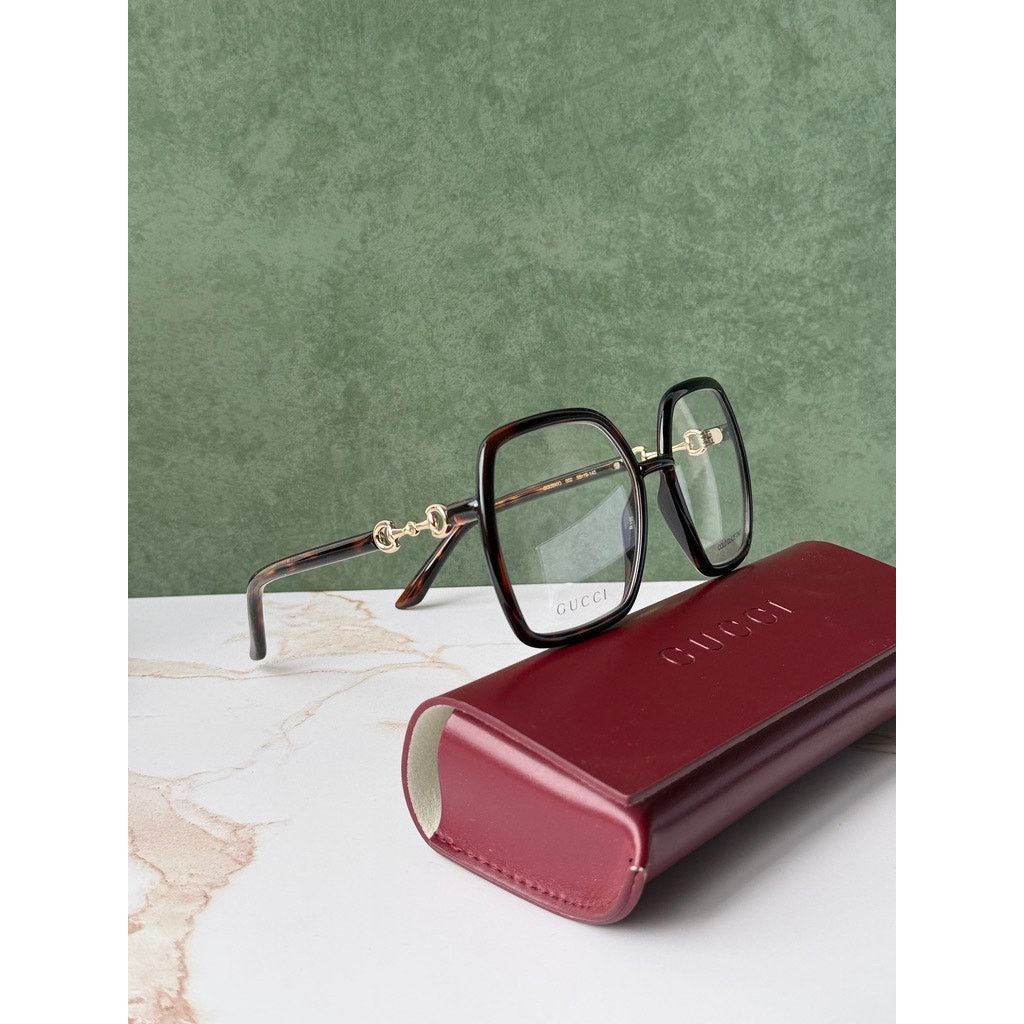 Gucci NEW Gucci GG0890O Brown Square Horsebit Eyeglasses Frames Size ONE SIZE - 5 Thumbnail