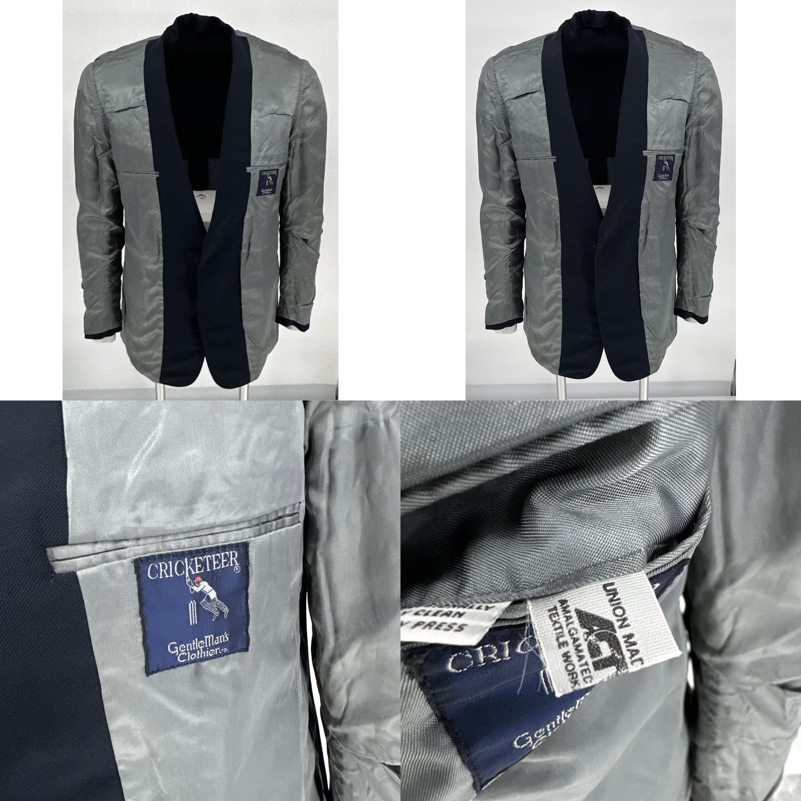 Vintage VINTAGE Cricketeer Blazer Sport Coat Mens 42R Navy Blue Two-Button Notch Lapel USA 80s Size 42R - 8 Thumbnail