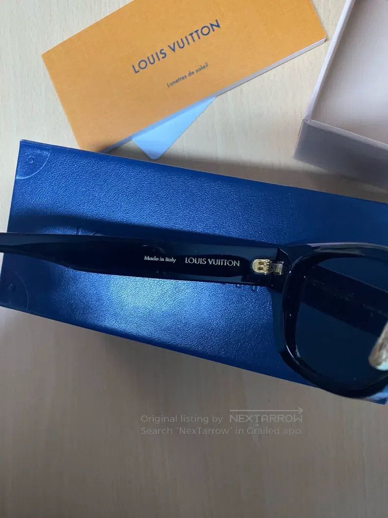 Louis Vuitton Louis Vuitton Logo Temple Trim Square Sunglasses Size ONE SIZE - 4 Thumbnail