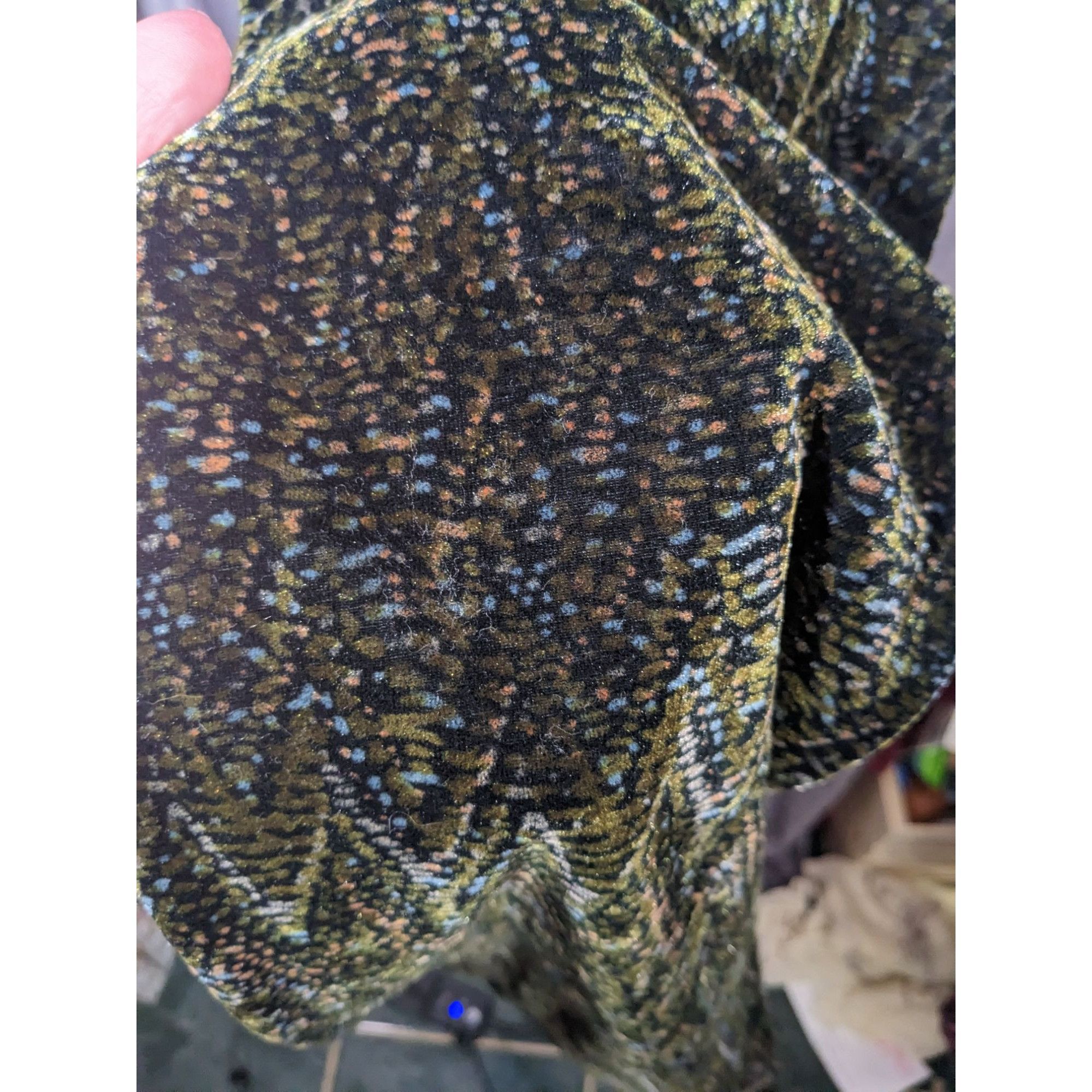 Other Black And Green Speckled Velvet-Like Scarf Size ONE SIZE - 11 Thumbnail