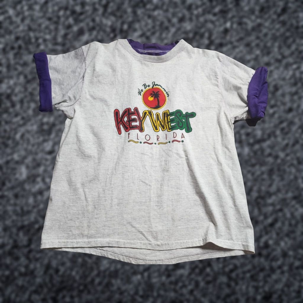 Vintage Vtg 90s Key West Florida Travel T Shirt Mens M/L Double Sleeve Single Stitch Size US M / EU 48-50 / 2 - 1 Thumbnail