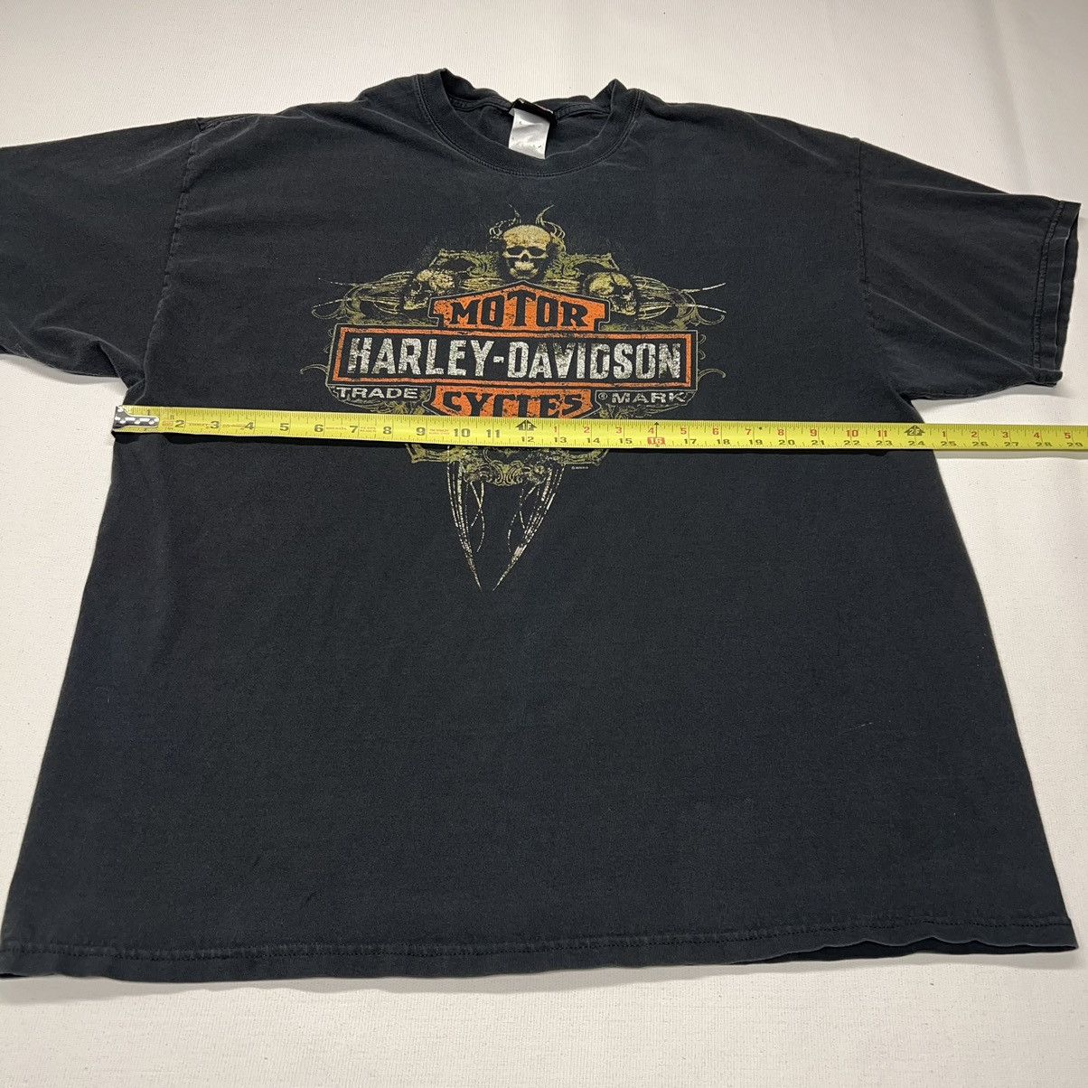 Harley Davidson × Vintage Harley Davidson Tee Shirt Black Logo Skull Flame Motorcycle Size US XXL / EU 58 / 5 - 19 Thumbnail