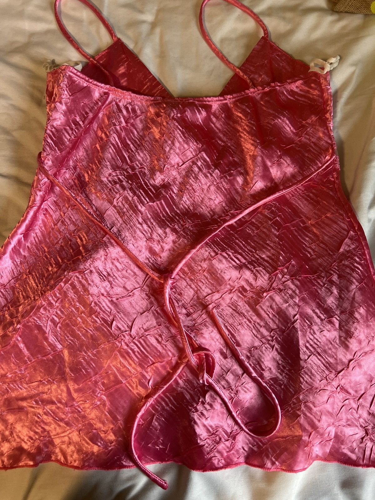 Vintage Vintage Y2K Pink Satin Top Size L / US 10 / IT 46 - 4 Thumbnail
