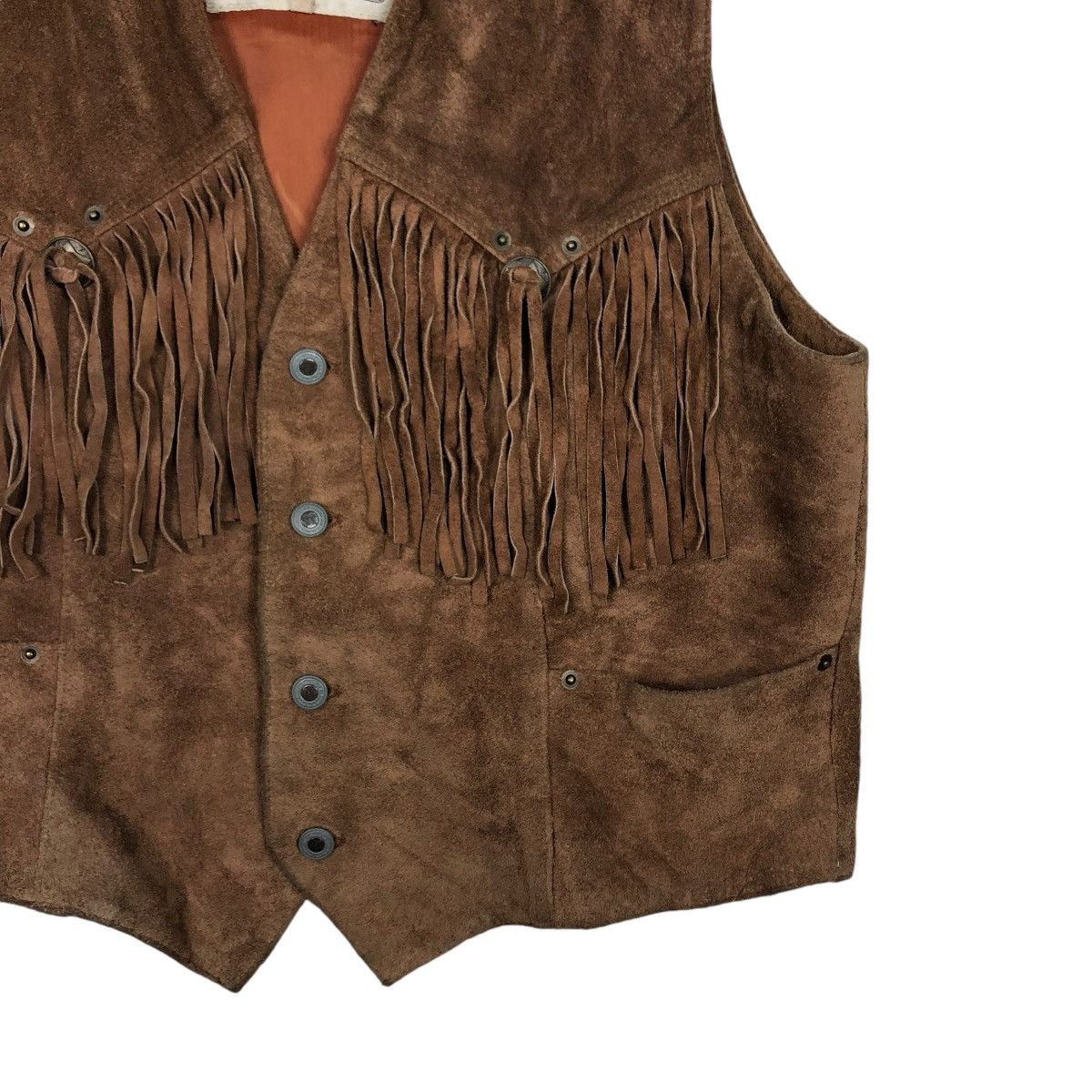 Japanese Brand 🔥VINTAGE VEST GENUINE LEATHER COWBOY DESIGN CHATTIGRE Size US M / EU 48-50 / 2 - 7 Thumbnail