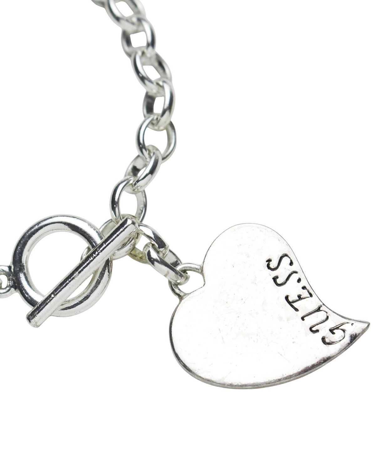 Guess 2000S GUESS LOVE HEART CHARM SILVER-PLATED BRACELET Size ONE SIZE - 3 Thumbnail