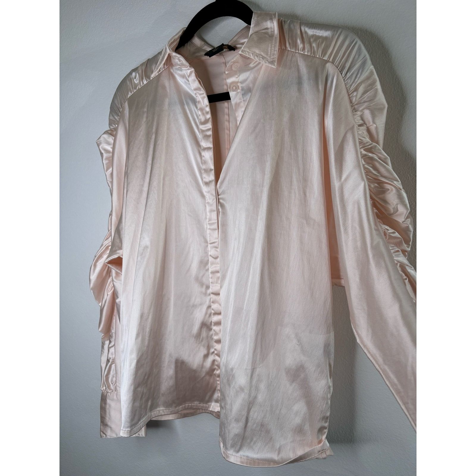 & Other Stories AS by DF Pink Button Up with Ruching Sleeves Size S / US 4 / IT 40 - 5 Thumbnail