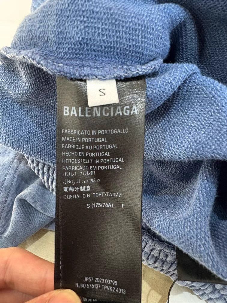 Balenciaga BALENCIAGA Haze Blue Washed Distressed Shorts Size US 31 - 5 Thumbnail