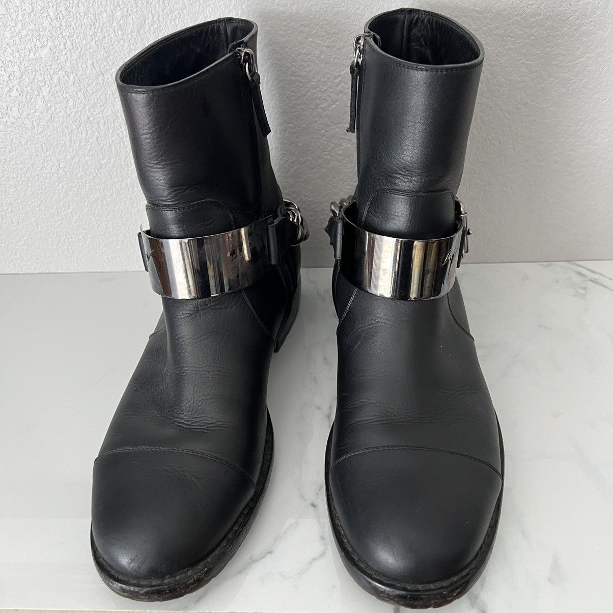 Giuseppe Zanotti Giuseppe Zanotti Men’s Chain Buckle Boots Size 40 Black Size US 8 / EU 41 - 2 Thumbnail