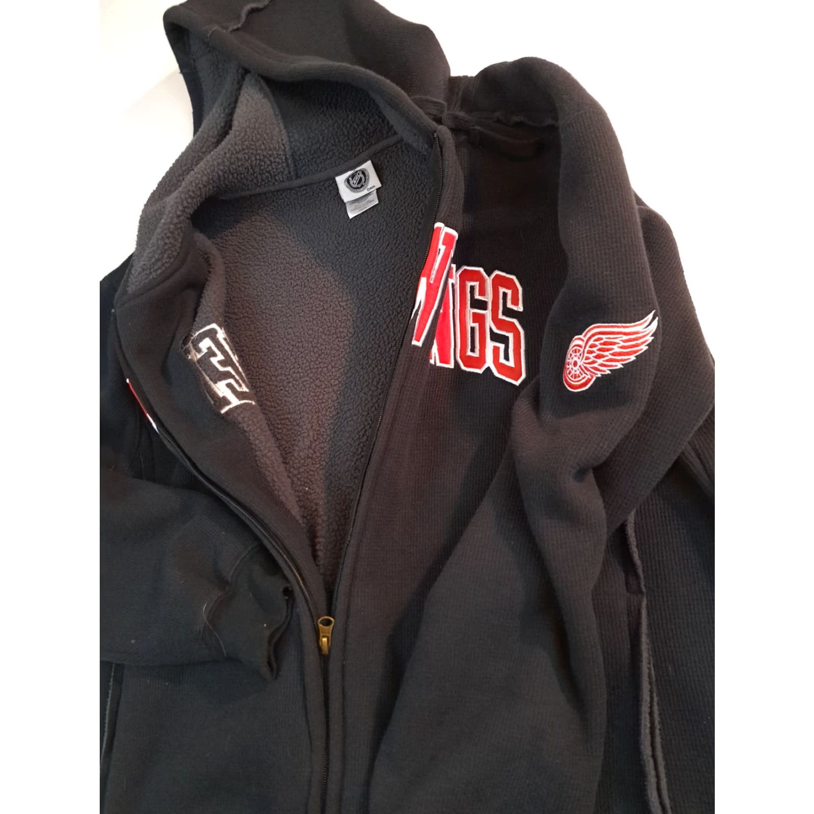 NHL NHL Full Zip Hoodie Jacket Men's L Black Spring Cotton Canvas Insulated Logo Hockey Size US L / EU 52-54 / 3 - 4 Thumbnail