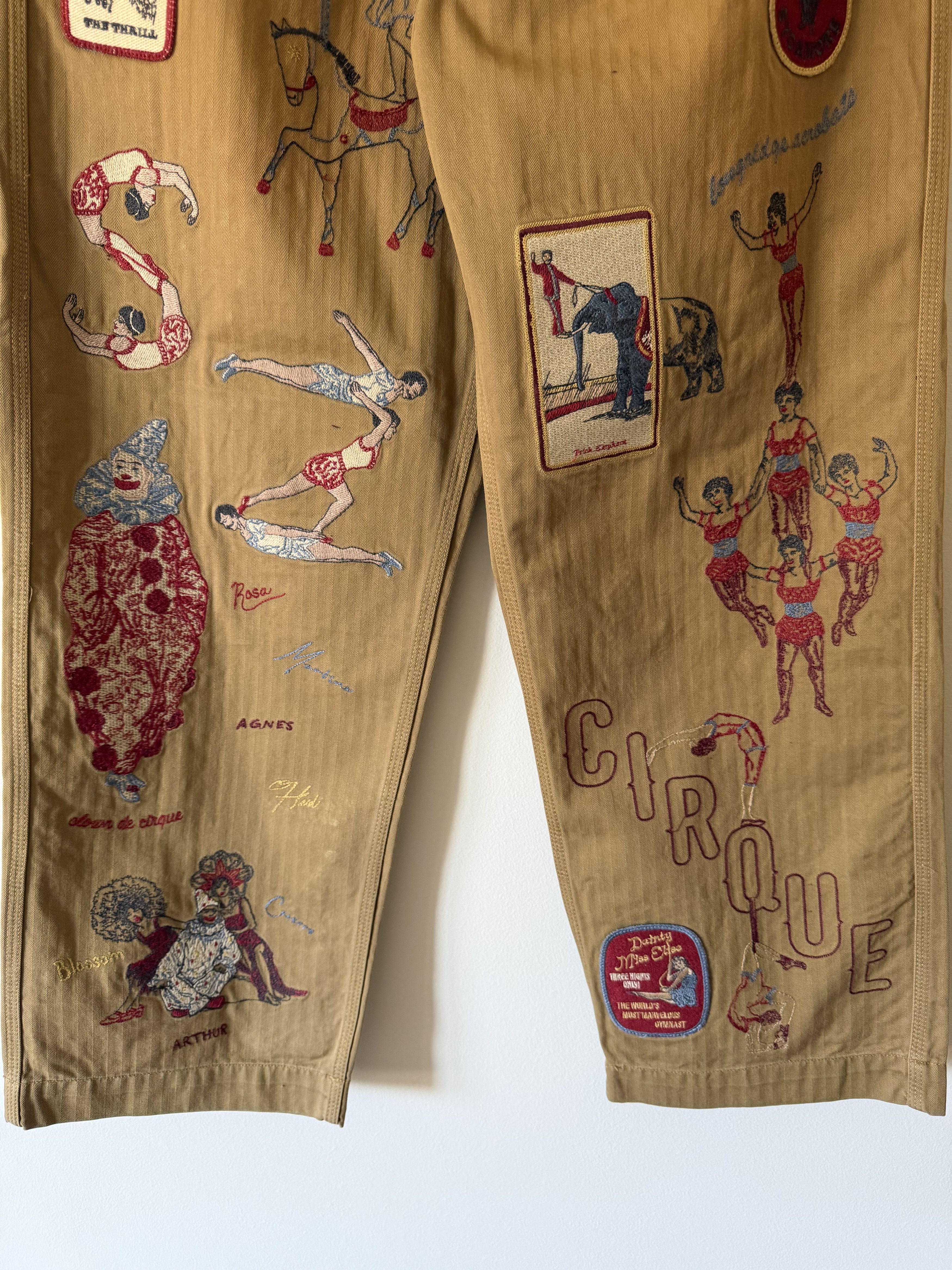 Samuel Zelig Samuel Zelig Cirque Embroidered Pants in Beige Size US 32 / EU 48 - 3 Thumbnail