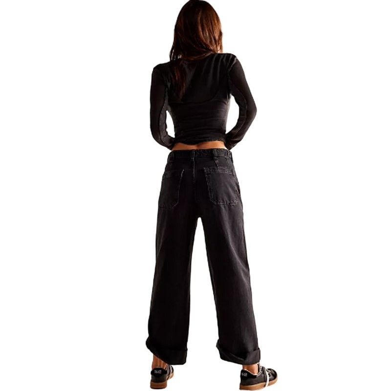 Free People $128 MSRP - Free People Palmer Cuff Jeans Black - Sz 30-NWOT Size 30" / US 8 / IT 44 - 2 Thumbnail