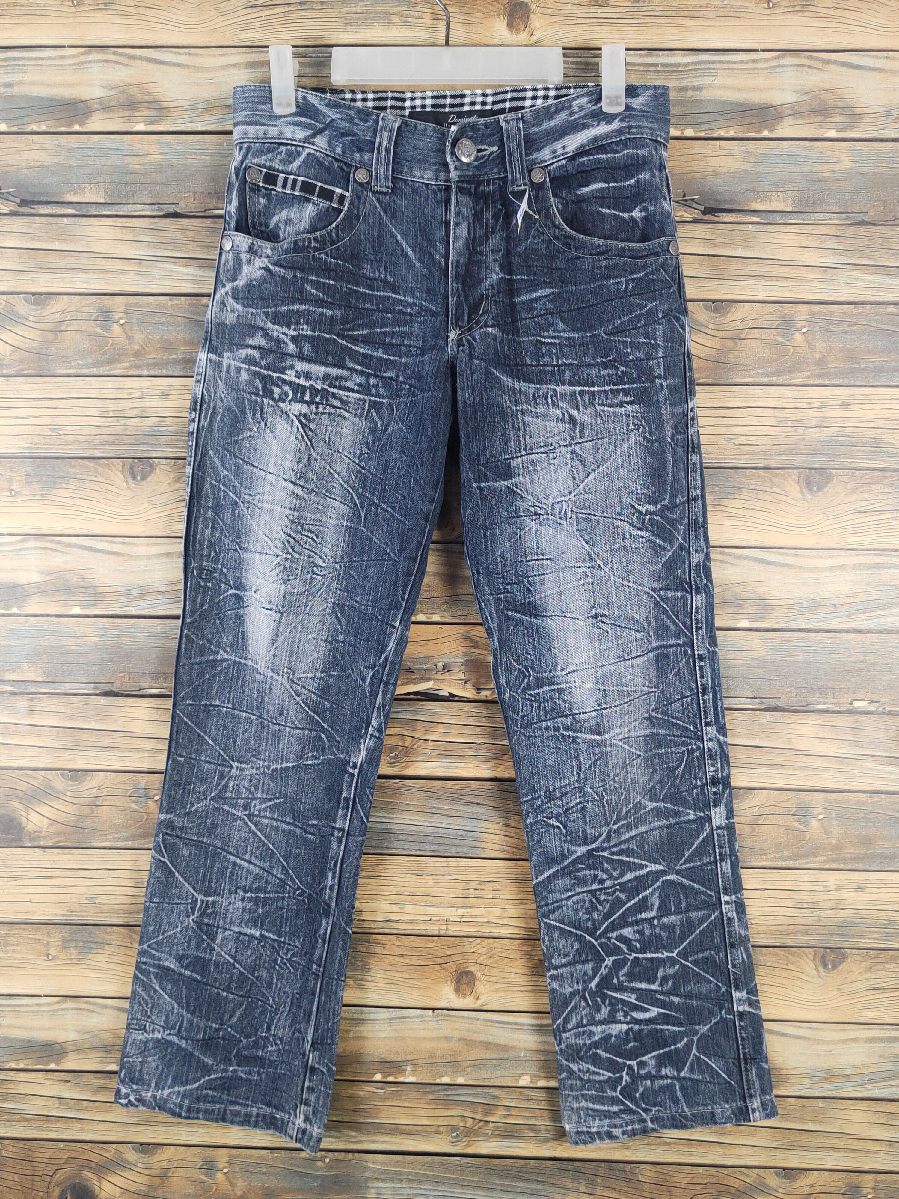 Japanese Brand Dominate Dark Blue Distressed Ripped denim Jeans #W1882 Size US 30 / EU 46 - 1 Thumbnail