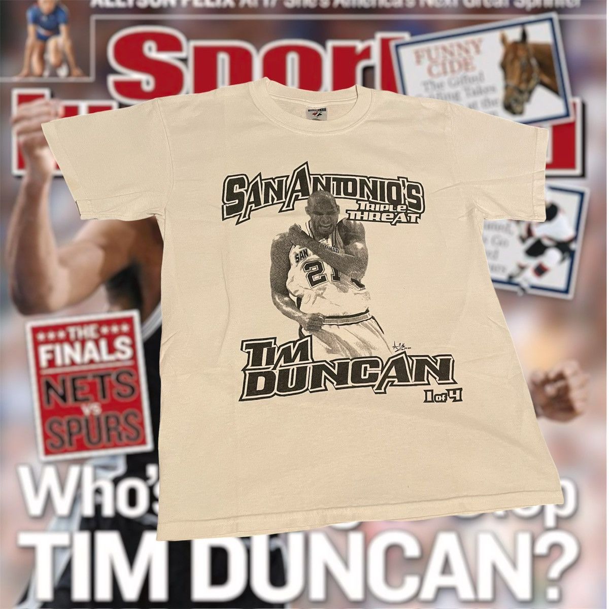 NBA × Vintage Vintage 2006 NBA Tim Duncan San Antonio Spurs Basketball Tee Size US S / EU 44-46 / 1 - 1 Thumbnail