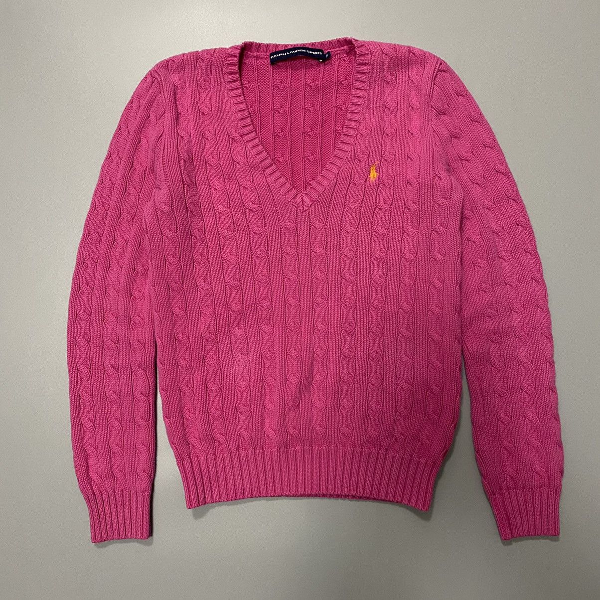 Polo Ralph Lauren × Vintage Polo Ralph Lauren Sport Cable Knit Sweater M Pink Size M / US 6-8 / IT 42-44 - 2 Thumbnail