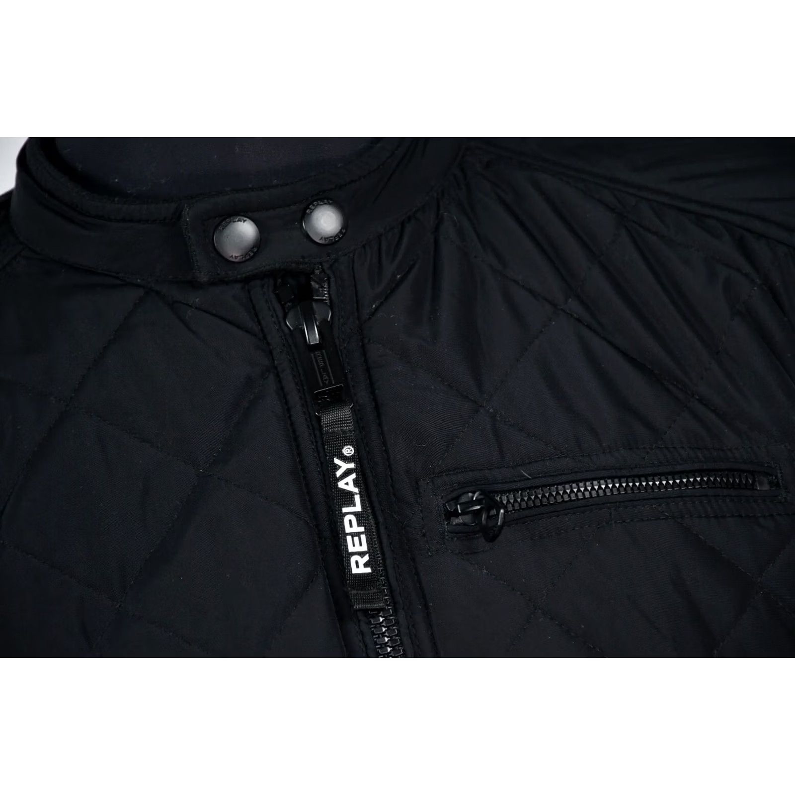 Replay Replay Quilted Biker Jacket Men XL Black Size US XL / EU 56 / 4 - 7 Thumbnail