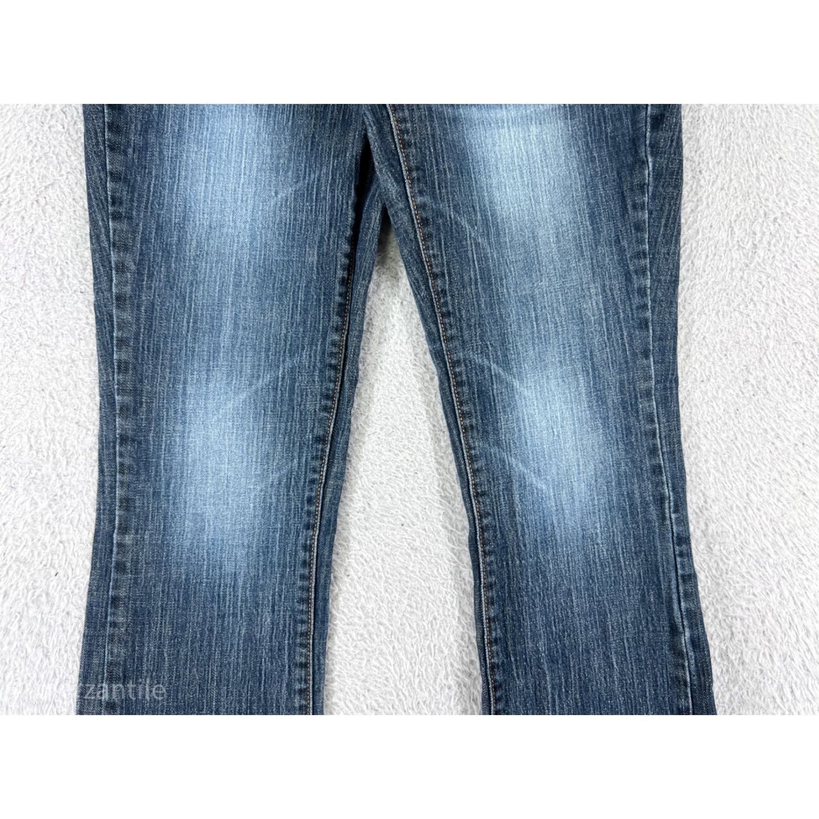 Mossimo Mossimo Jeans Womens 5 Blue Denim Straight Leg 5-Pocket Zipper Studded Embroidered Distressed Size 27" / US 4 / IT 40 - 6 Thumbnail