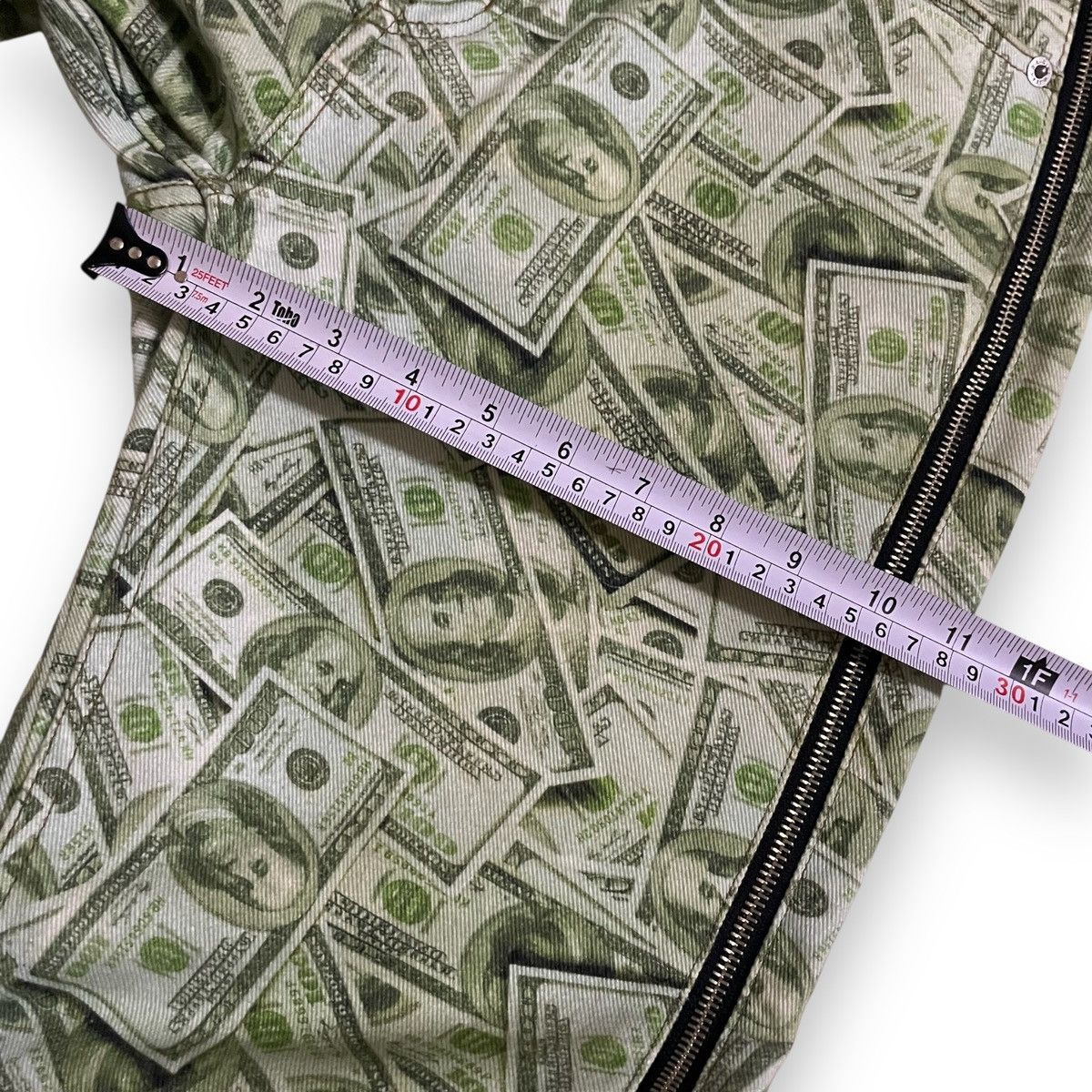 Hysteric Glamour X-girl × YURINO Side FULL ZIP PANTS in green with a money Size US 30 / EU 46 - 7 Thumbnail