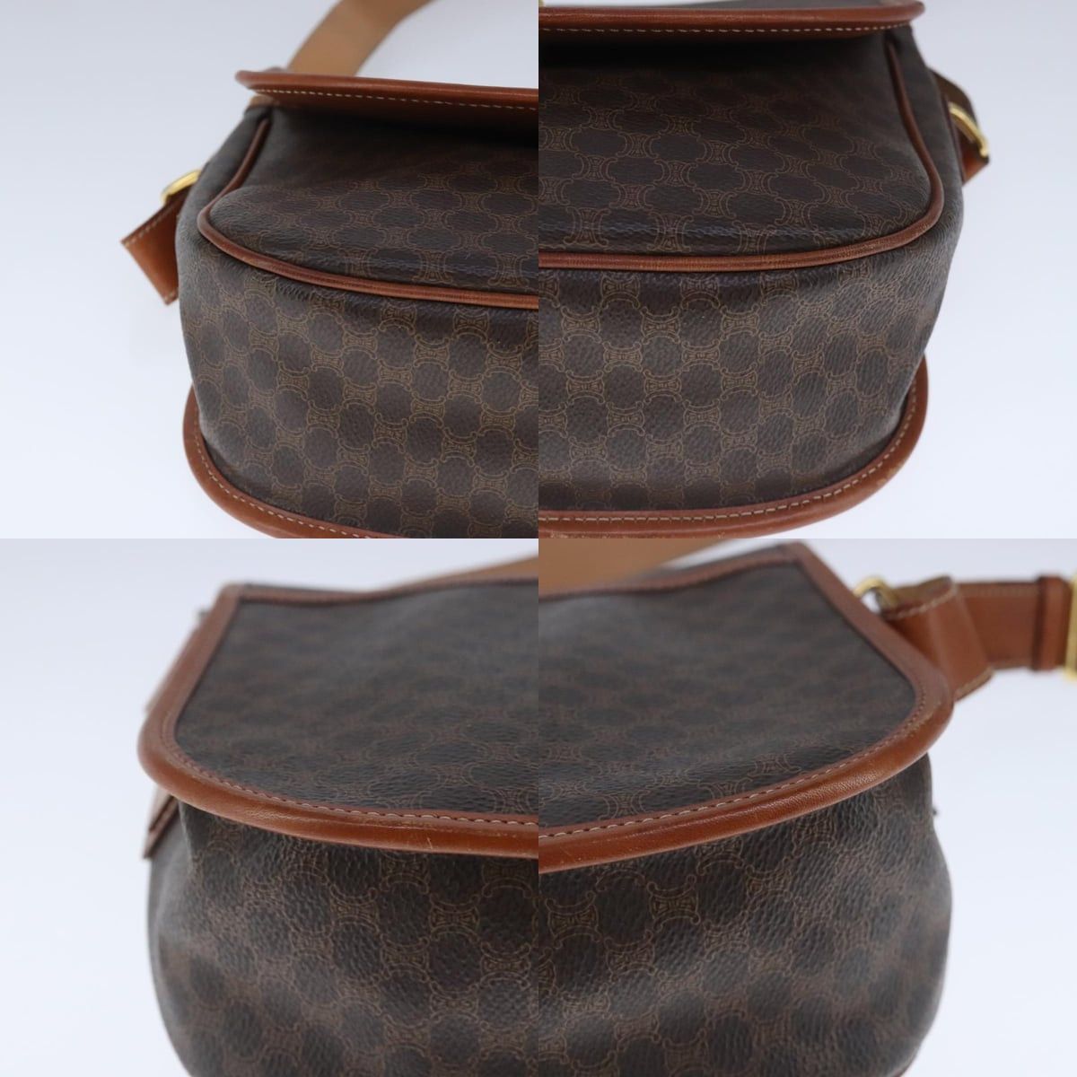 Celine CELINE Macadam Canvas Shoulder Bag Pvc Leather Brown Size ONE SIZE - 10 Thumbnail