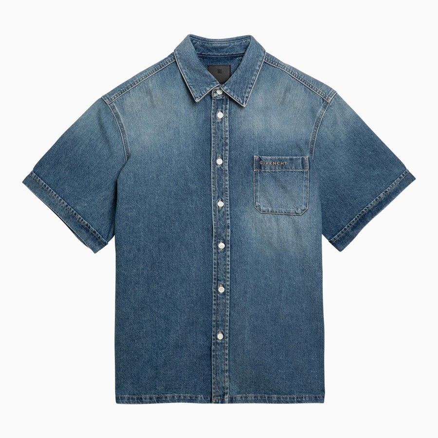 image of Givenchy O1D2Blof0424 Denim Shirt In Blue, Men's (Size Medium)