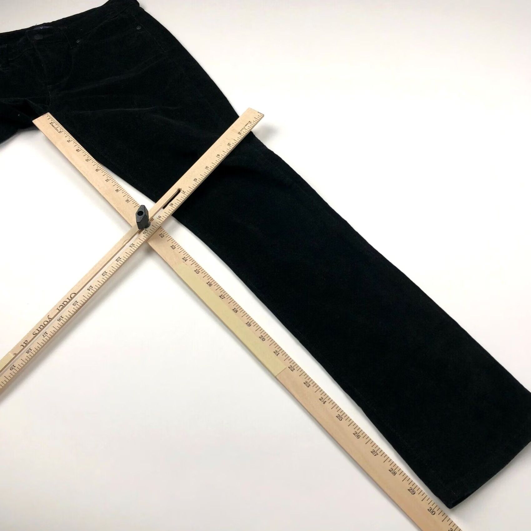 NYDJ NYDJ Legging Velour Pants Black Womens 2 / 36 28W 30L Velour Stretch Cotton Blend Spandex Skinny Rise Mid Inseam 30in Cotton Blend Regular Size 26" / US 2 / IT 38 - 3 Thumbnail