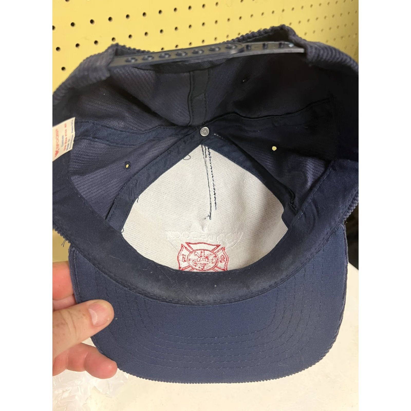 Vintage VINTAGE Woodstock Fire Department Blue Corduroy SnapBack Cap Hat Vermont VT Men Adjustable Blue Hat Baseball Cap Corduroy Size ONE SIZE - 6 Thumbnail
