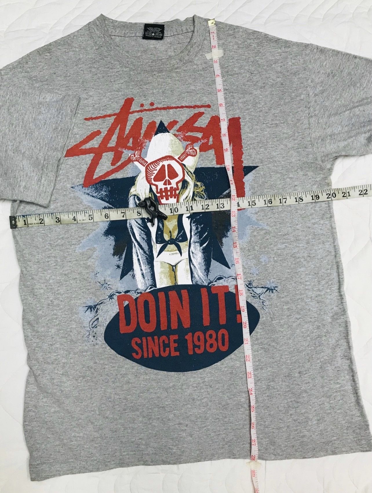 Stussy × Vintage RARE STUSSY SKELETON SEXY GIRL STREETWEAR TEES Size US L / EU 52-54 / 3 - 7 Thumbnail