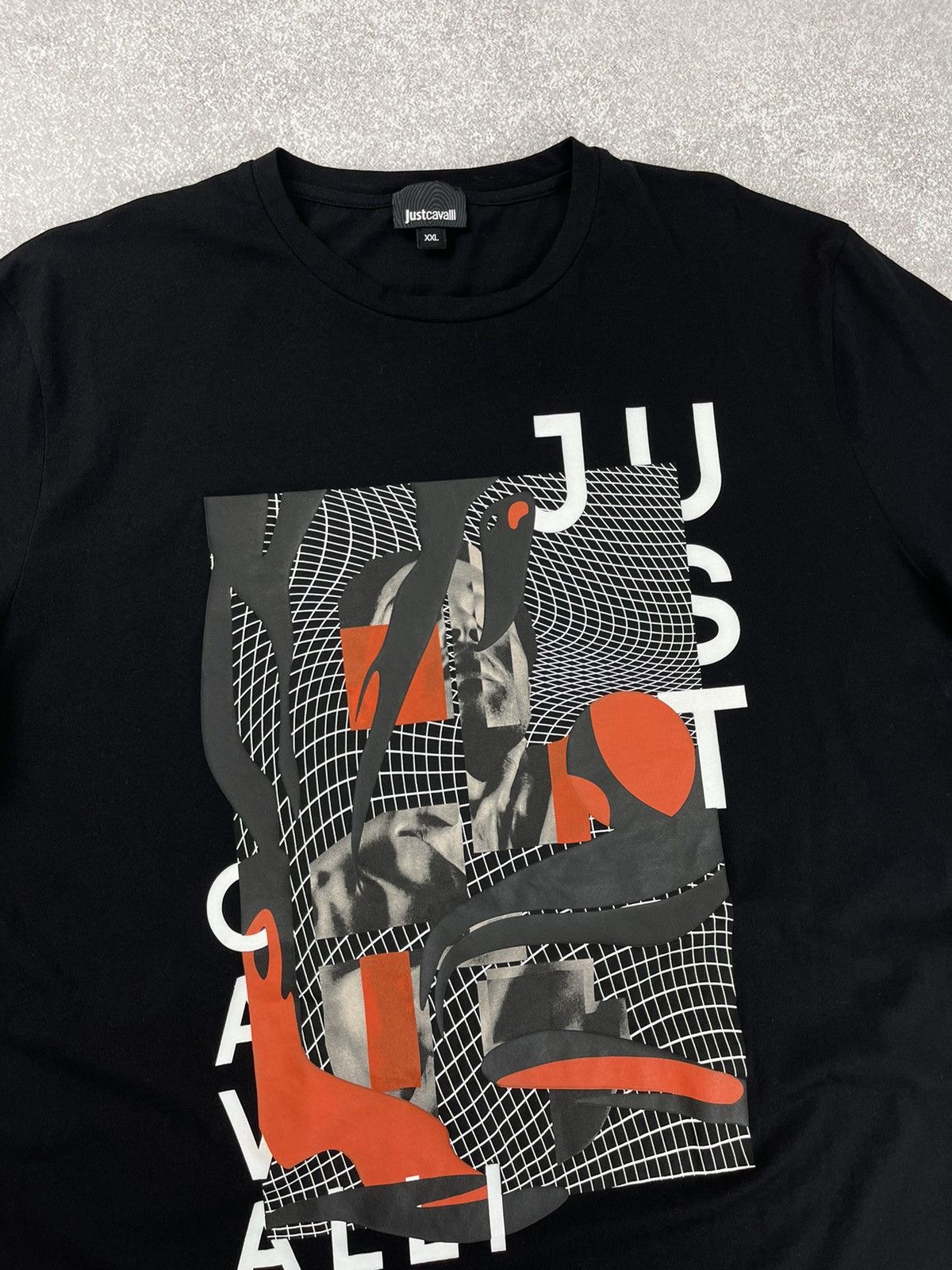 Just Cavalli × Roberto Cavalli Just Cavalli Big Logo Black T-Shirt Men’s Size US XXL / EU 58 / 5 - 5 Thumbnail