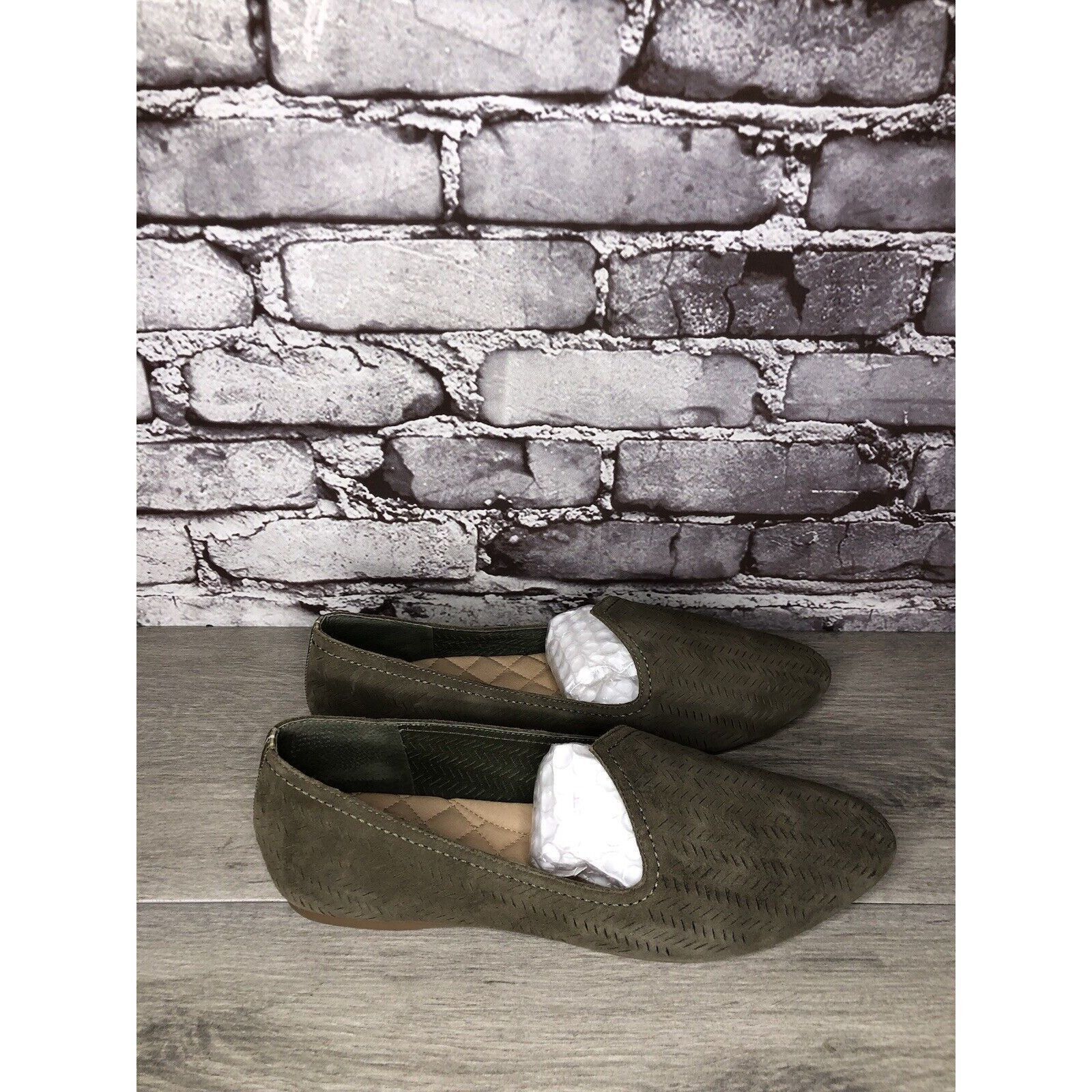 Sun Buddies Birdies Olive Green Suede Leather Comfort Loafer Flats Women Size US 10 / IT 40 - 3 Thumbnail