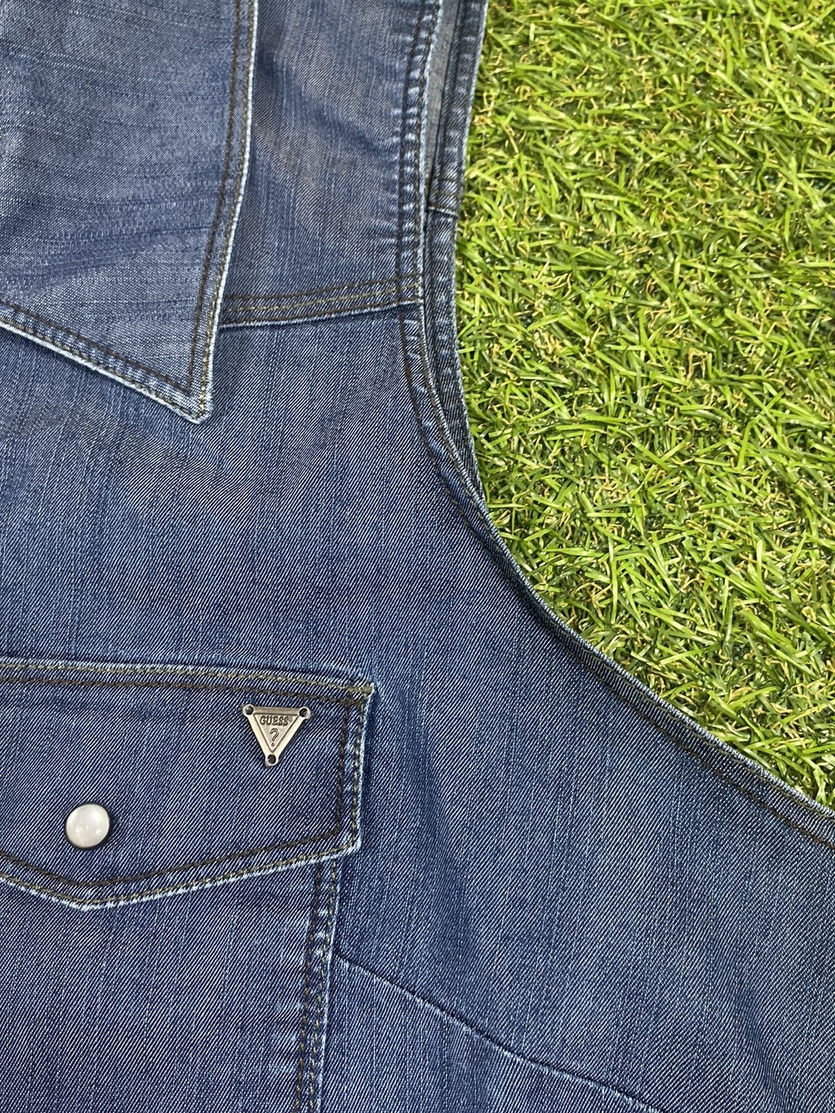 Guess Vintage 90s Guess denim vest jeans Japanese style size XL Size XL / US 12-14 / IT 48-50 - 4 Thumbnail
