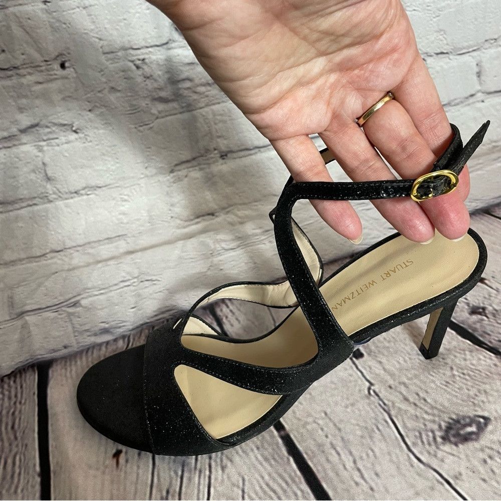 Stuart Weitzman New Stuart Weitzman Mariposa Glitter Leather Sandals Size 7 Size US 7.5 / IT 37.5 - 8 Thumbnail