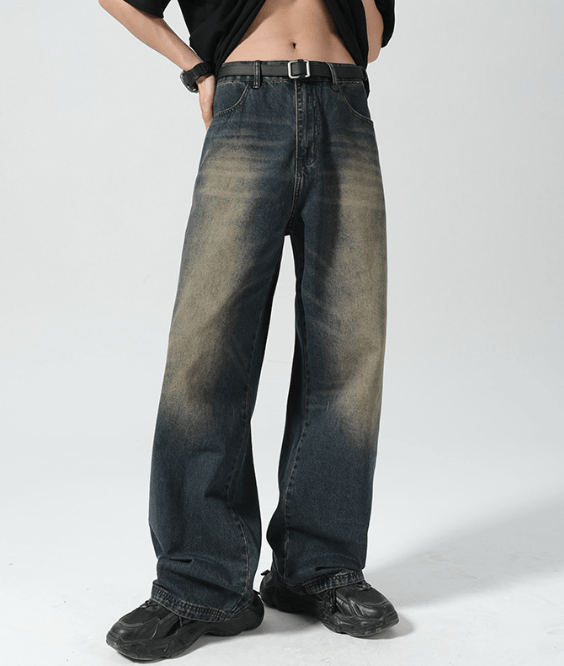 Japanese Brand Japanese wide-leg street versatile retro distressed jeans Size US 34 / EU 50 - 1 Thumbnail