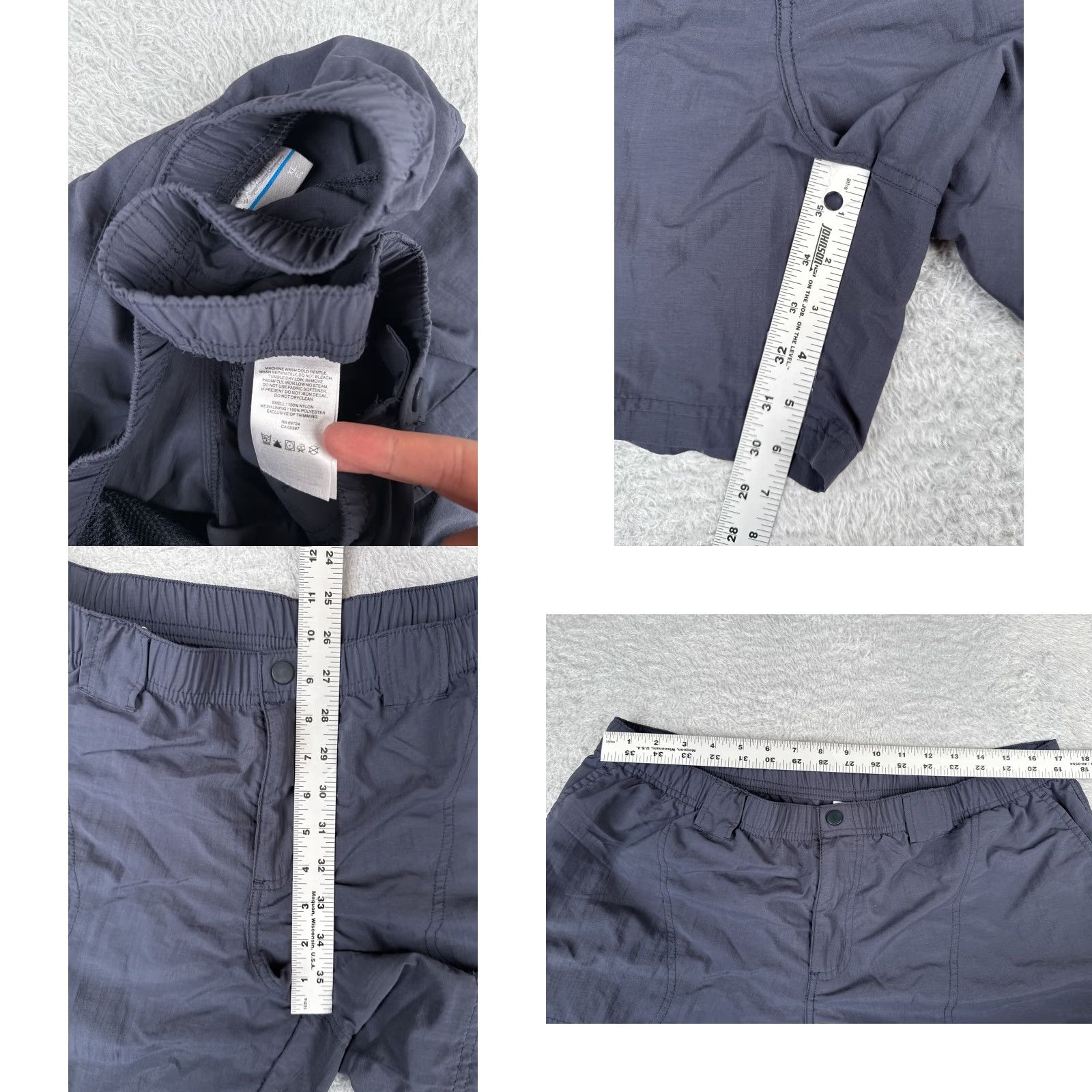Vintage VINTAGE Columbia Shorts Men Blue Nylon Elastic Waist Zipper Pocket 6" Inseam 38 in Waist Regular Size US 33 - 8 Thumbnail