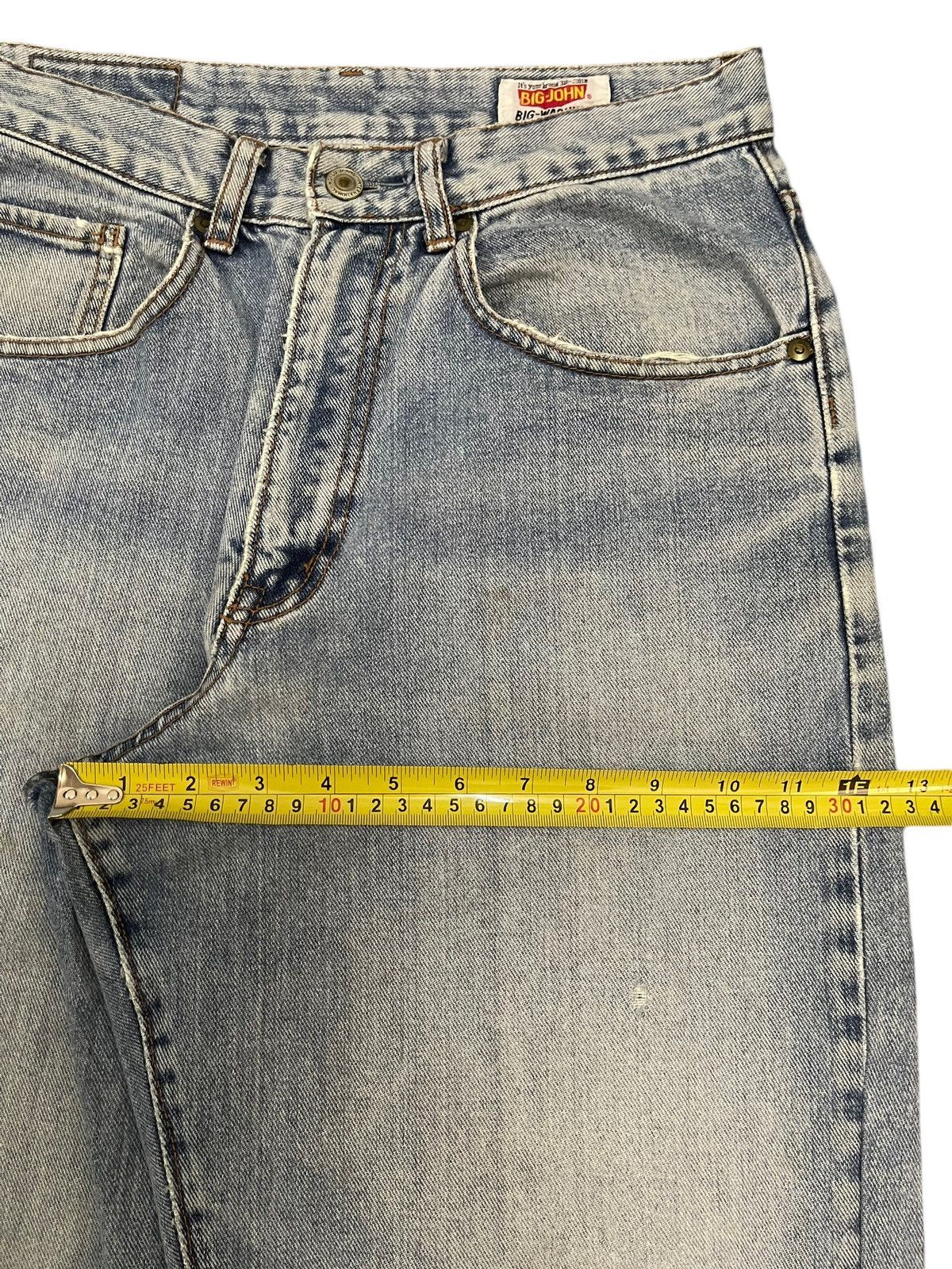 Big John Vintage 90s Big John Blue Wash Distressed Baggy Jeans Size US 29 - 16 Thumbnail