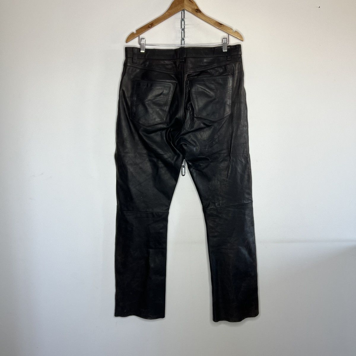 Leather × Vintage Vintage Nashville Classic Leather MOTO Pants Trousers Biker Size US 36 / EU 52 - 7 Thumbnail