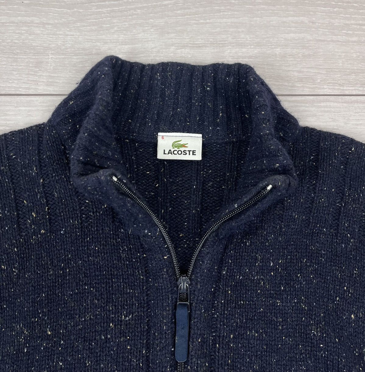 Lacoste Lacoste Vintage 90s Wool Full Zip Knit Sweater Size US XL / EU 56 / 4 - 7 Thumbnail