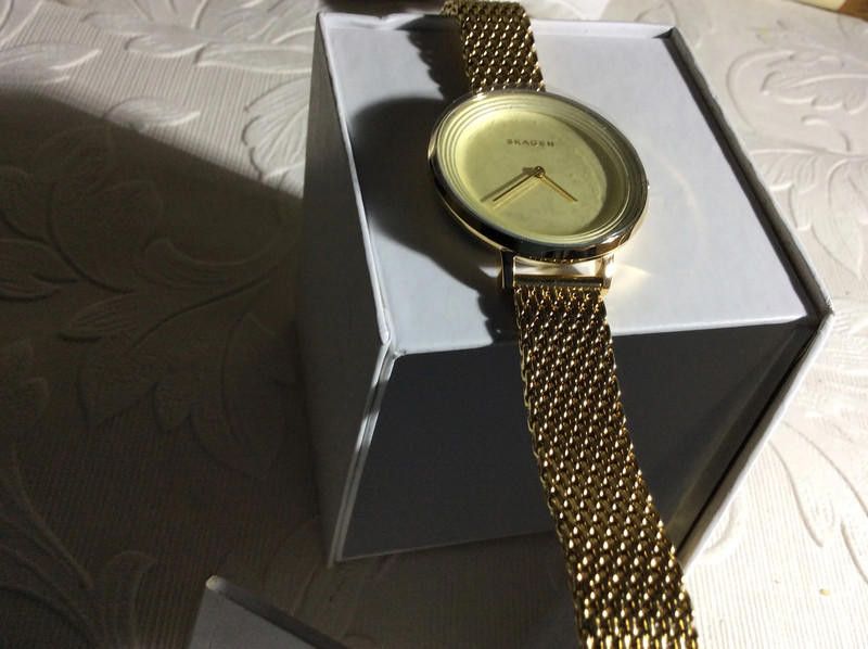Skagen Skagen Gold dial gold mesh stainless steel watch Size ONE SIZE - 11 Thumbnail