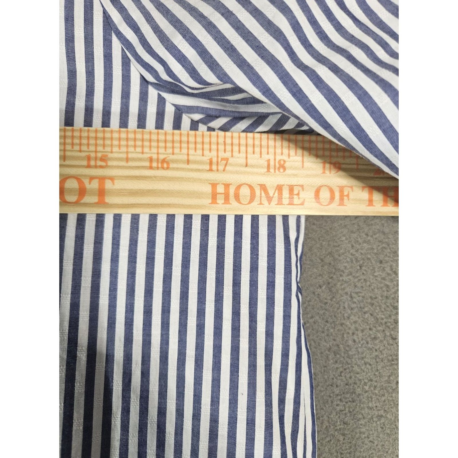 Vintage Do + Be Mini Dress Womens Small Blue Pinstripe Off The Shoulders Shift Half Slee Size S / US 4 / IT 40 - 5 Thumbnail