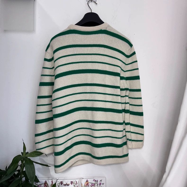 Loewe LOEWE Green Striped Cashmere Cardigan, XXS Size Size XXS / US 00 / IT 34 - 6 Thumbnail