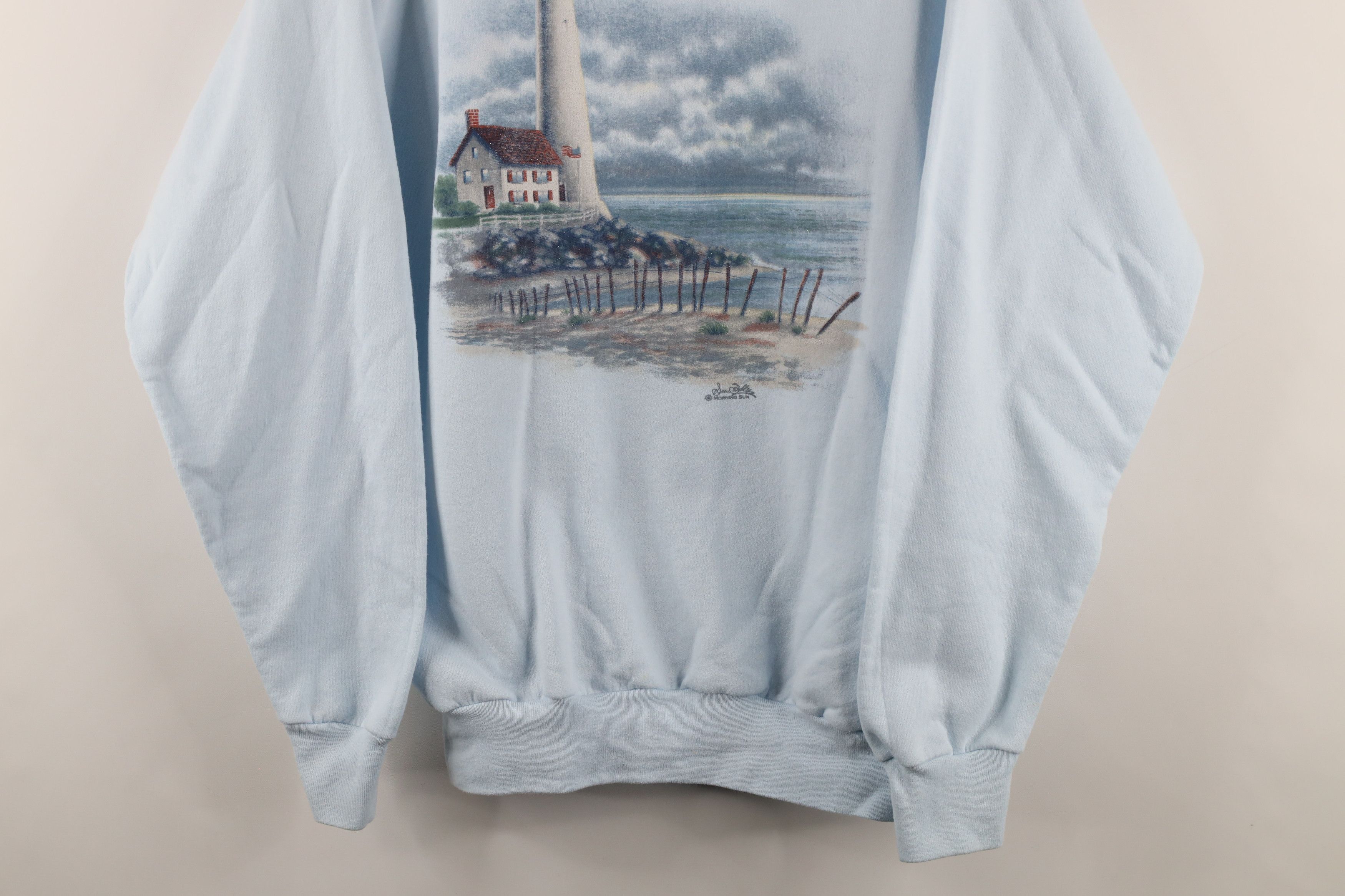 Vintage Vintage 90s Streetwear Beach Lighthouse Crewneck Sweatshirt Size M / US 6-8 / IT 42-44 - 3 Thumbnail