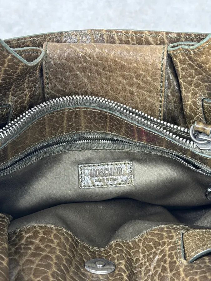 Moschino 2000s Moschino Brown Leather Shoulder Bag Size ONE SIZE - 18 Thumbnail