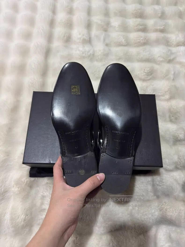 Saint Laurent Paris Saint Laurent Paris Metallic Silver Leather Shoes Size US 8 / EU 41 - 4 Thumbnail