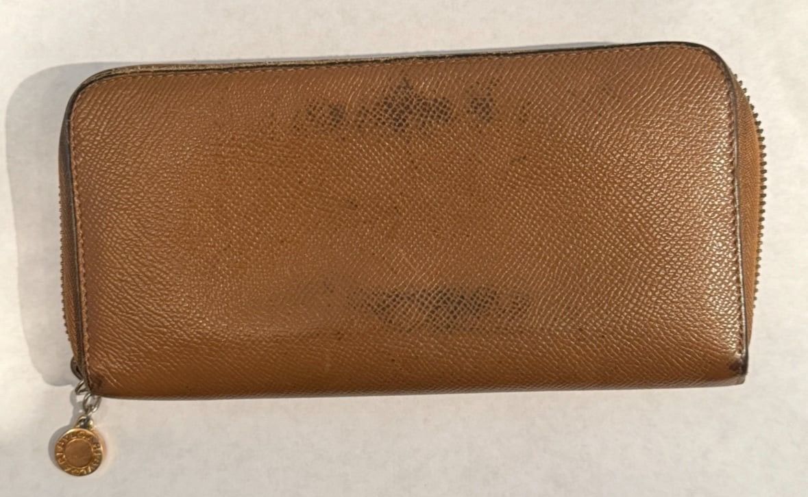 Bvlgari Brown Leather Long Wallet
