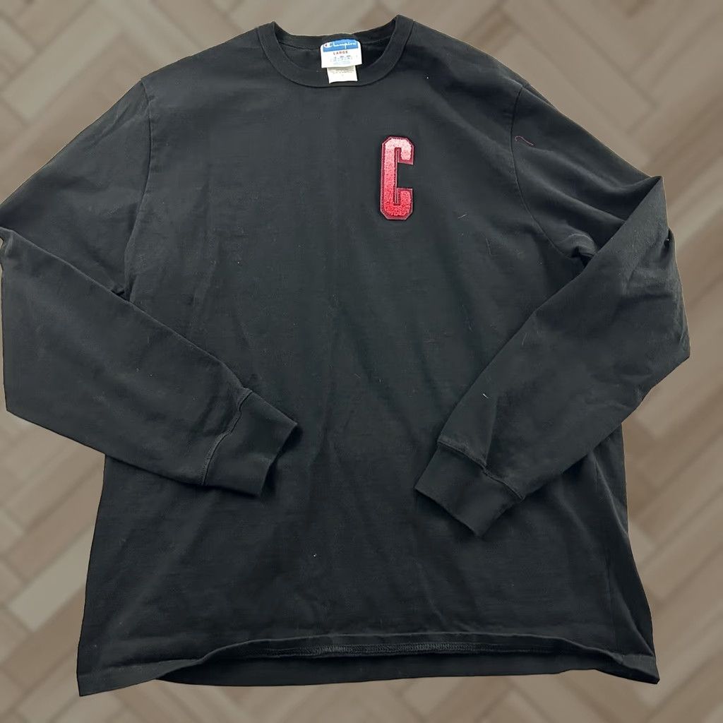Champion Champion Fuzzy C Logo Long Sleeve T Shirt Mens Large Black Size US L / EU 52-54 / 3 - 1 Thumbnail