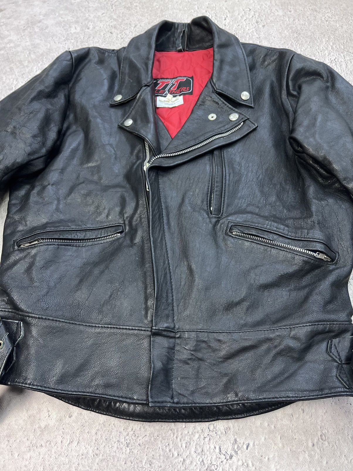 VINTAGE BIKER 2000s archive moto leather jacket diesel Y2K