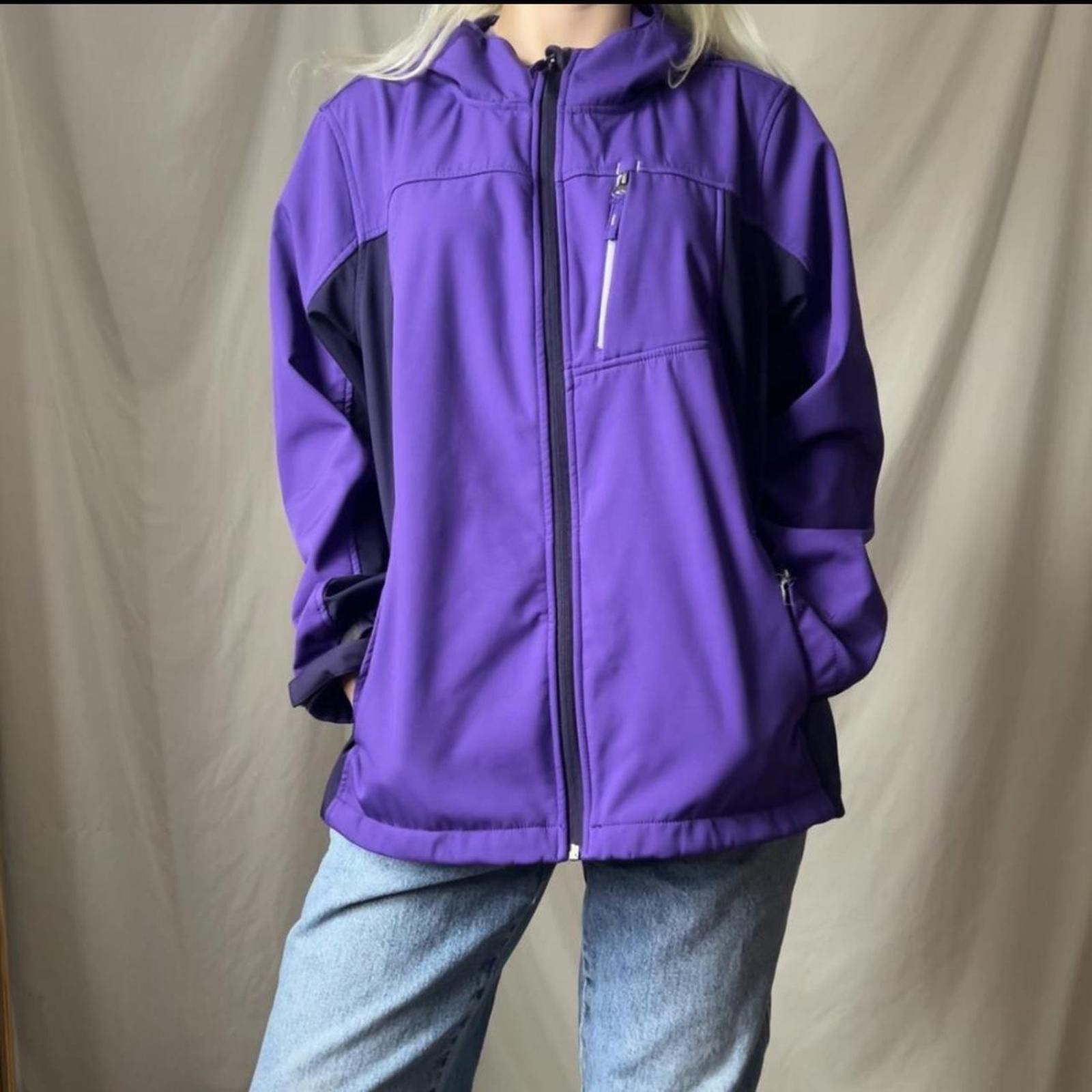 Other Free Tech Purple Hooded Utility Jacket Size XL / US 12-14 / IT 48-50 - 1 Thumbnail