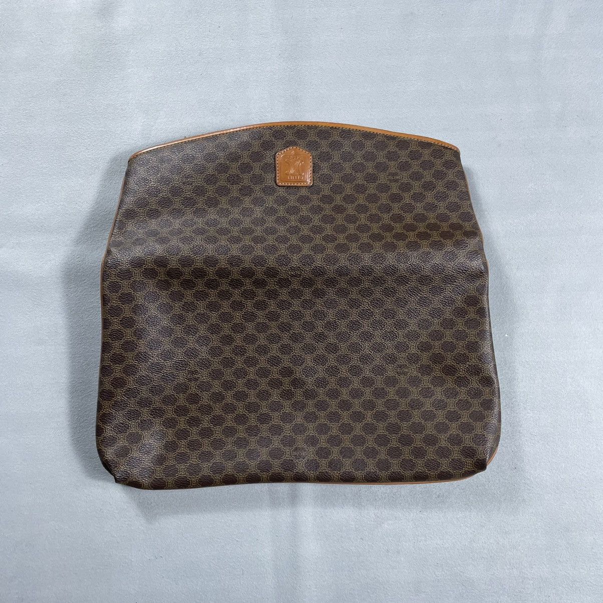 Celine Céline CELINE Macadam Canvas Clutch Bag PVC Leather Brown Size ONE SIZE - 10 Thumbnail