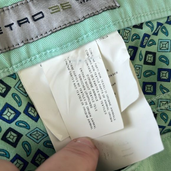 Etro Etro Ponyhair Tag Cotton Mint Branded Leather Straight Leg D Size US 36 / EU 52 - 12 Thumbnail