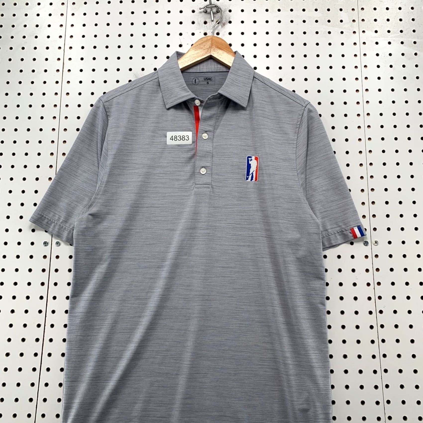 Vintage USAG Polo Shirt Mens S Gray Short Sleeve Active Preppy Golf Size US S / EU 44-46 / 1 - 4 Thumbnail
