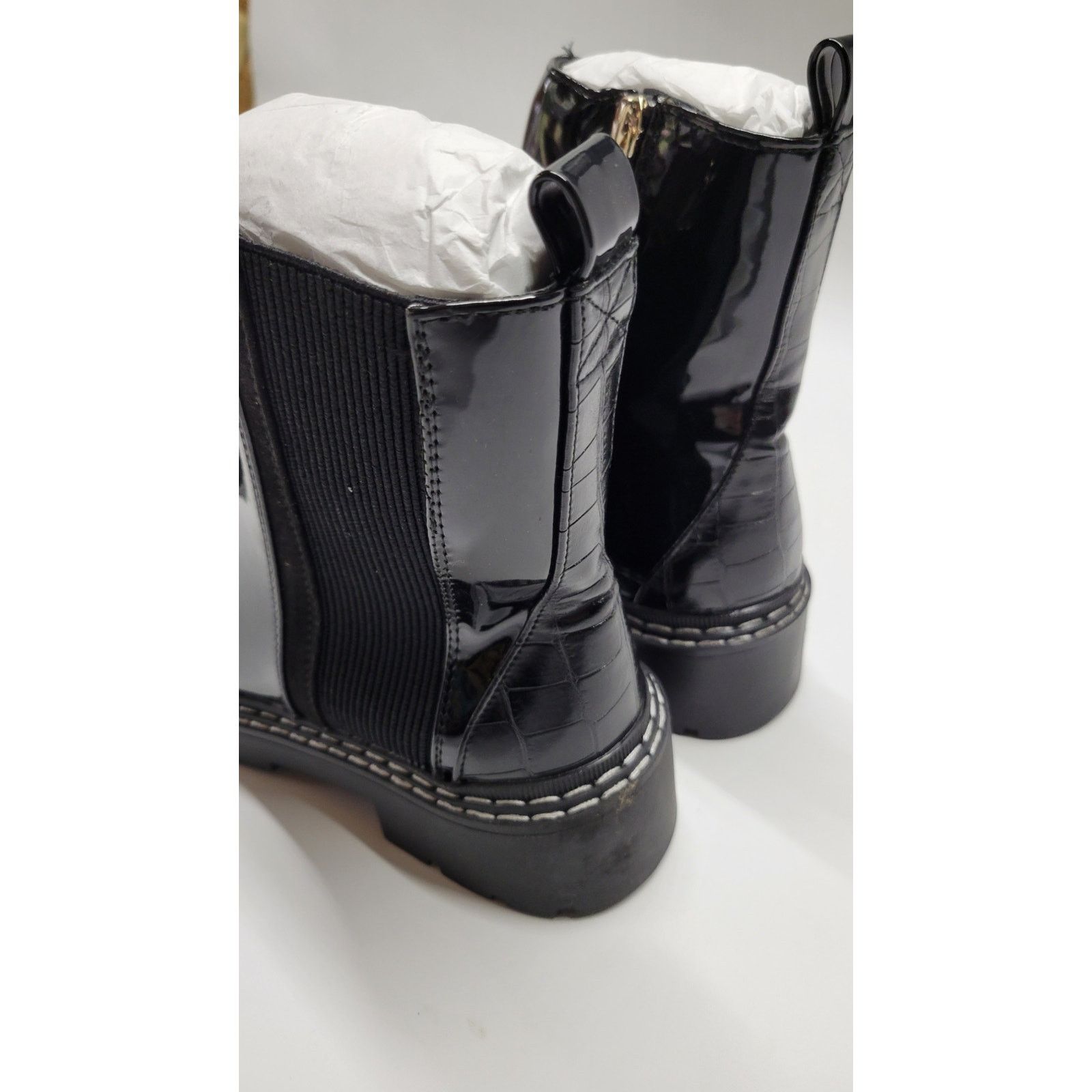 River Island River Island Wide Fit Patent Chunky Chelsea Boot Size 6 Size US 6 / IT 36 - 2 Thumbnail